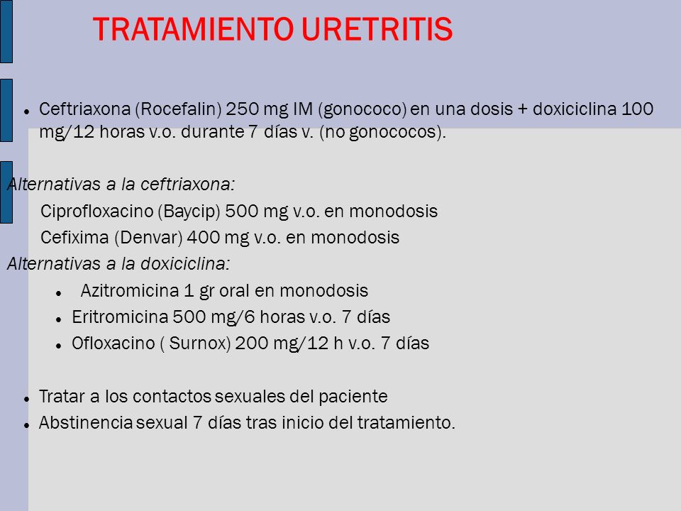 uretritis por gonococo tratamiento